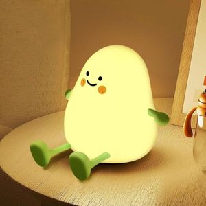 Comely - Birnenförmiges Kinder-Nachtlicht, Kawaii-Kinder-Nachtlicht, einstellbare Helligkeit, wiederaufladbares Silikon-Kinder-Nachtlicht, tragbares