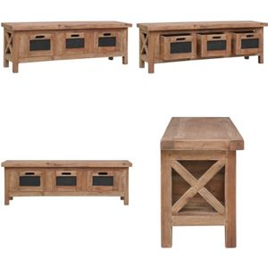 Vidaxl - TV-Schrank mit 3 Schubladen 120×30×40 cm Massivholz Mahagoni - TV-Schrank - Mahagoni - Holzmöbel - Rustikaler Stil - Vintage Möbel - Home &