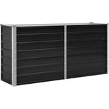 Garten-Hochbeet Anthrazit 160 x 40 x 77 cm Verzinkter Stahl Vidaxl