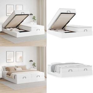Vidaxl - Ottoman-Bett mit Matratzen Weiß 180x200 cm Kunstleder