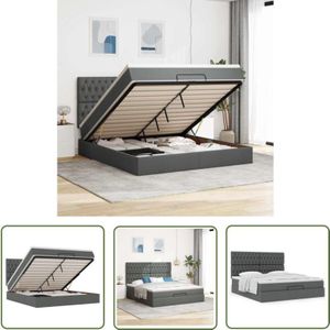 VidaXL Ottoman-Bett mit Matratze Dunkelgrau 180x200 cm Stoff