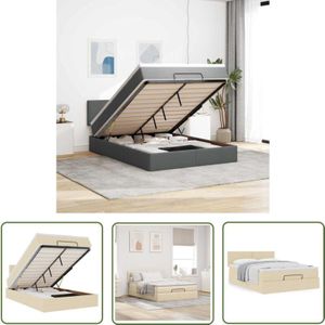 VidaXL Ottoman-Bett mit Matratze Creme 140x190 cm Stoff