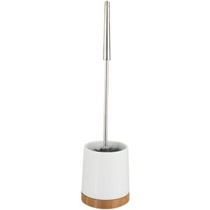 Wenko - WC-Garnitur Bamboo Keramik, Weiß, Keramik weiß, Bambus - weiß