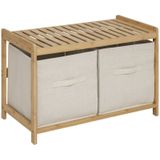 5five Simply Smart - Aufbewahrungsbank tidy box mit 2 körben aus braunem bambus 66,8x35cm - 5five
