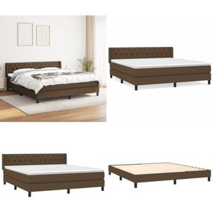 Vidaxl - Boxspringbett mit Matratze Dunkelbraun 160x200 cm Stoff - Boxspringbett - Doppelbett - Massivholzbette - Betten Mit Kopfteil - Bettsofa