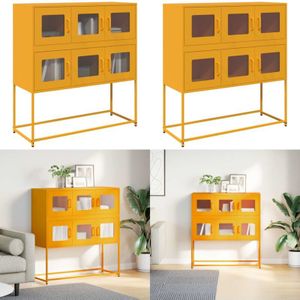 Vidaxl - Sideboard Senfgelb 100,5x39x107 cm Kaltgewalzter Stahl