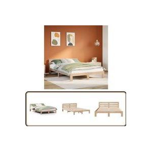 Massivholzbett ohne Matratze 140x190 cm Kiefernholz - Vidaxl