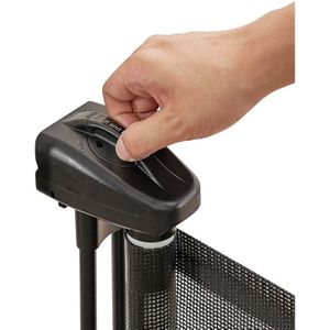 Mophorn - Einziehbares Babyschutzgitter, 86 cm hohes Maschengitter, ausziehbar bis auf 293 cm Breite, Sicherheitsgitter für Kinder und Haustiere,
