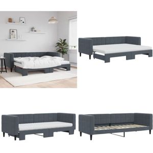Vidaxl - Tagesbett Ausziehbar mit Matratzen Dunkelgrau 80x200 cm Samt
