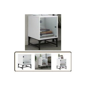 Vidaxl - Nachttisch mit Glastür Weiß 35x37x50 cm - Nachttisch - Weißer Nachttisch - Wohnzimmer Dekoration - Schlafzimmerschrank - Sideboard