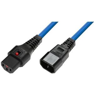 MC-C13C14LOCK-2MB cable de transmission Blue 2 m C13 coupler C14 coupler - Microconnect