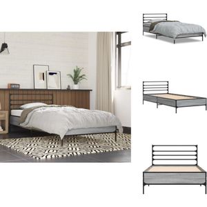 Vidaxl - Bettgestell Grau Sonoma 90x200 cm Holzwerkstoff und Metall - Bettestel - Doppelbett - Boxspringbetten - Bettkasten - Holzrahmen Bett