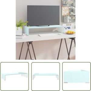 Devenirriche - The Living Store TV-Aufsatz/Monitorerhöhung Glas Grün 70x30x13 cm - TV-Ständer - TV-Aufsteller - Monitorhalterung - Monitoraufsteller