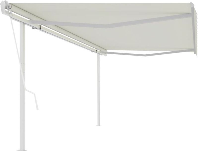 Vidaxl - Markise Automatisch Einziehbar mit Pfosten 5x3 m Creme