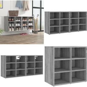 Vidaxl - Schuhregale 2 Stk. Grau Sonoma 52,5x30x50 cm - Schuhregal - Schuhschrank - Garderobe - Einbauschrank - Aufbewahrung - Home & Living
