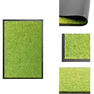 Vidaxl - Fußmatte Waschbar Grün 40x60 cm - Innenfußmatte - Outdoor-Matte - Gummi Fußmatte - Waschebene Matten - Türmatte Grün