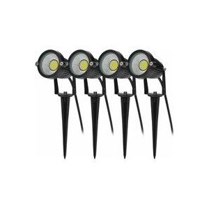 4 Stück Außenstrahler COB 5W 220V IP65 Wasserdicht Einstellbar LED Flutlicht Strahler Gartenlampe Wegbeleuchtung Pflanzen Balkon Terrasse Hotel Rasen