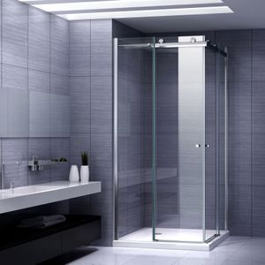 Iflair - Duschkabine Eckeinstieg Duschabtrennung mit Schiebetüren nano-esg Klarglas Höhe: 200cm DK88 80x120 mit Duschwanne