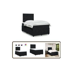 Vidaxl - Boxspringbett mit Matratze Schwarz 120x190 cm Samt