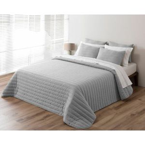 Pierre Cardin - PierreCardin Tagesdecke bouti Leinen Grau, Steppdecke de Entretiempo. Bouti mit feiner Füllung. Größe Bett 150 (250x270 cm). Silk