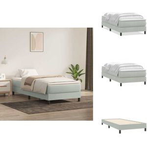 Vidaxl - Boxspringbett mit Matratze Hellgrau 80x220 cm Samt - Boxspringbett - Boxspringbetten - Bett - Schlafzimmermöbel