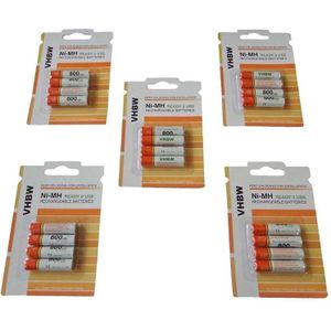 20x aaa Micro Akku kompatibel mit Siemens Gigaset E370, E370HX, E390, E390HX schnurlos Festnetz Telefon (800mAh, 1,2V, NiMH) - Vhbw