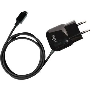 PURO Mini Travel Charger – Tragbares Wandladegerät mit Micro-USB-Kabel (schwarz)