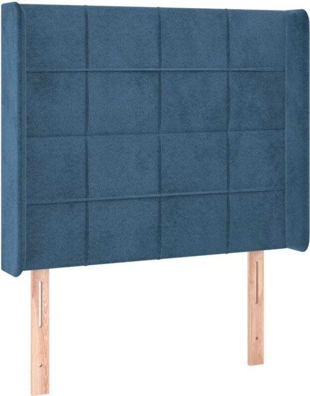 Kopfteil mit Ohren Dunkelblau 103x16x118/128 cm Samt vidaXL