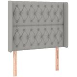 Kopfteil mit Ohren Hellgrau 103x16x118/128 cm Stoff vidaXL