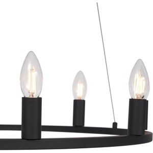 Industrielle Hängelampe schwarz 9-flammig - Knight