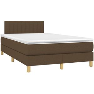Vidaxl - Boxspringbett mit Matratze Dunkelbraun 120x200 cm Stoff