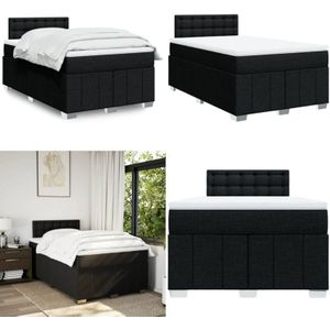 Vidaxl - Boxspringbett mit Matratze Schwarz 120x190 cm Stoff
