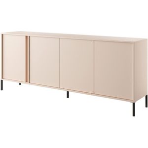 Sideboard Derute 203 4d Kommode mit vier Türen und Metallfüßen Beige - Furnix