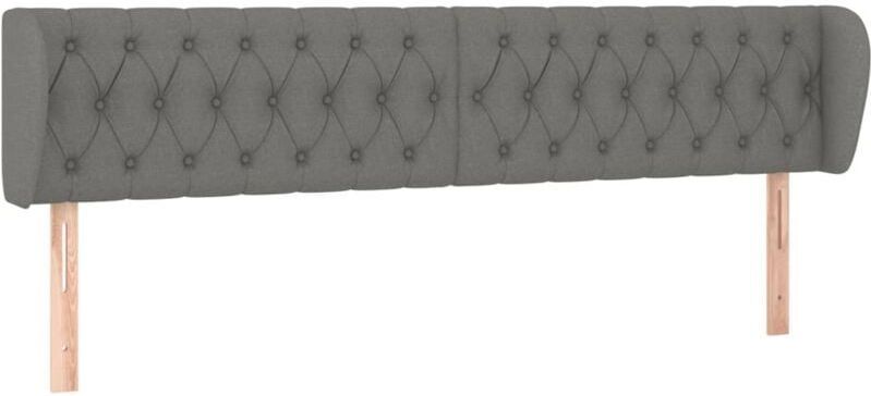 Kopfteil mit Ohren Dunkelgrau 183x23x78/88 cm Stoff vidaXL