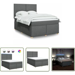 VidaXL Boxspringbett mit Matratze Dunkelgrau 140x190 cm Stoff