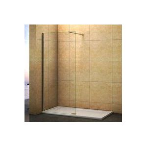 100X200cm Walk in Duschkabine Duschwand Duschabtrennung 8mm NaNO Glas Seitenwand mit Stabilisator