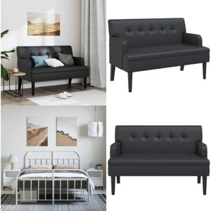 Sitzbank mit Rückenlehne Schwarz 112x65,5x75 cm Kunstleder - Vidaxl