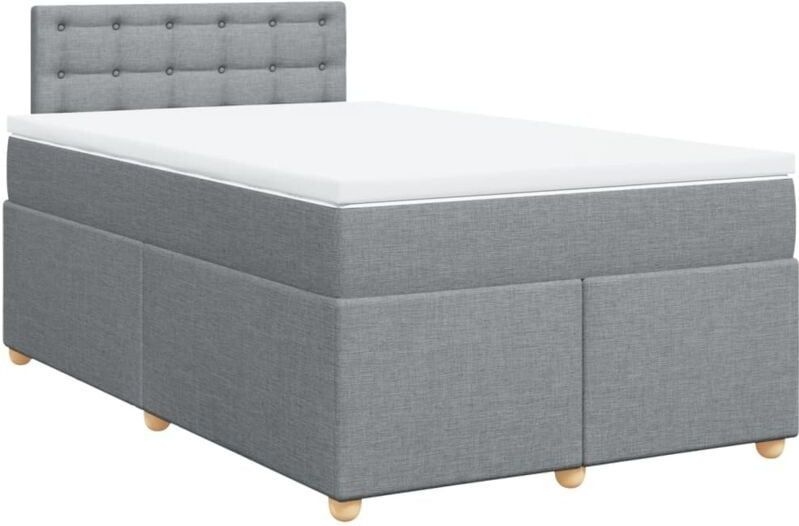Vidaxl - Boxspringbett mit Matratze Hellgrau 120x200 cm Stoff