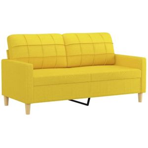 2-Sitzer-Sofa Hellgelb 140 cm Stoff Vidaxl