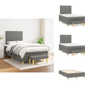 Vidaxl - Boxspringbett mit Matratze Dunkelgrau 120x200 cm Stoff - Boxspringbett - Doppelbett - Bettenrahmen - Schlafsystem - Matratze