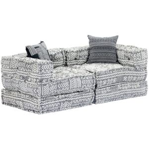 Vidaxl - 2-Sitzer Modularer Pouf Hellgrau Stoff
