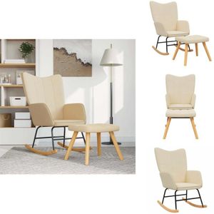 Vidaxl - Schaukelsessel mit Hocker Creme Stoff - Schaukelstuhl - Sessel - Lounge Chair - Creme Sofa - Gemütlicher Stuhl