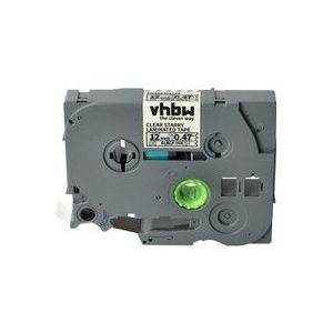 Vhbw - Schriftband-Kassette kompatibel mit Brother P-Touch D450VP, D600, D600VP, E100, E100VP Etiketten-Drucker 12mm Schwarz auf Transparent (Glitter)