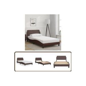 Vidaxl - Bettgestell mit Kopfteil Braun 100x200 cm Kunstleder - Bettestell - Doppelbett - Holzbettenrahmen - Boxspringbett - Lattenrost