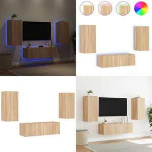 Vidaxl - 3-tlg. TV-Wohnwand mit LED-Leuchten Sonoma-Eiche - TV-Möbel - Wohnzimmermöbel - Regal - Schrank - Fernsehschrank - Home & Living