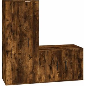 Vidaxl - 2-tlg. TV-Schrank-Set Räuchereiche Holzwerkstoff