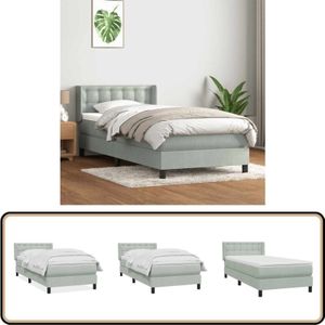 Vidaxl - Boxspringbett mit Matratze Hellgrau 80x210 cm Samt