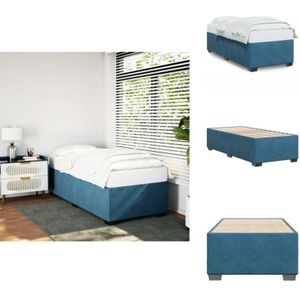 Bettgestell Blau 90x190 cm Samt - Samtbett - Blau - Doppelbett - Boxspringbetten - Schlafsofa