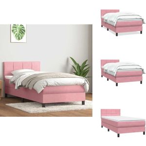 Vidaxl - Boxspringbett mit Matratze Rosa 80x210 cm Samt - Boxspringbett - Boxspringbetten - Bett - Betten