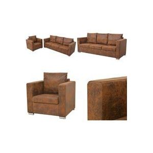 Vidaxl - Sofagarnitur 2-tlg. Künstliches Wildleder - Sofagarnitur - Couchgarnitur - Ledercouch - Vintage Möbel - Wohnzimmer Dekoration - Home & Living